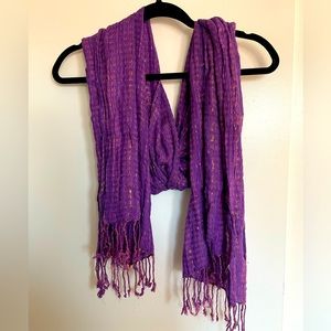 Purple and gold glitter scarf